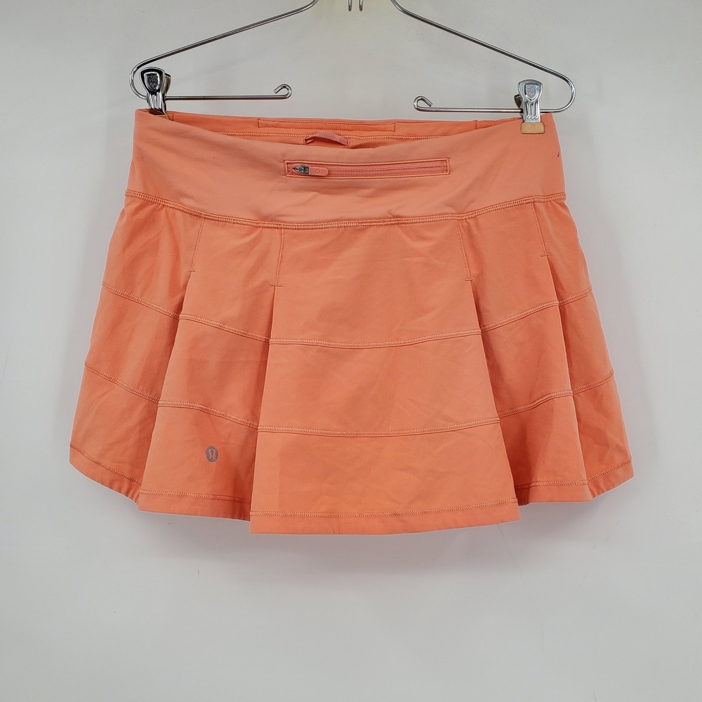 Lululemon Pace Rival Skirt Coral Apricot Pleated Tennis Skort Size 6 Pickleball